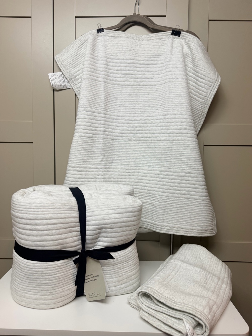 West Elm Cotton Cloud Jersey Duvet Cover QUEEN & 2 Euro Shams NWT